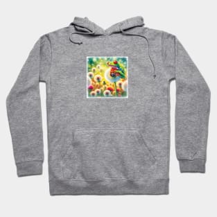 Red-eyed tree frog with dandelions Hoodie